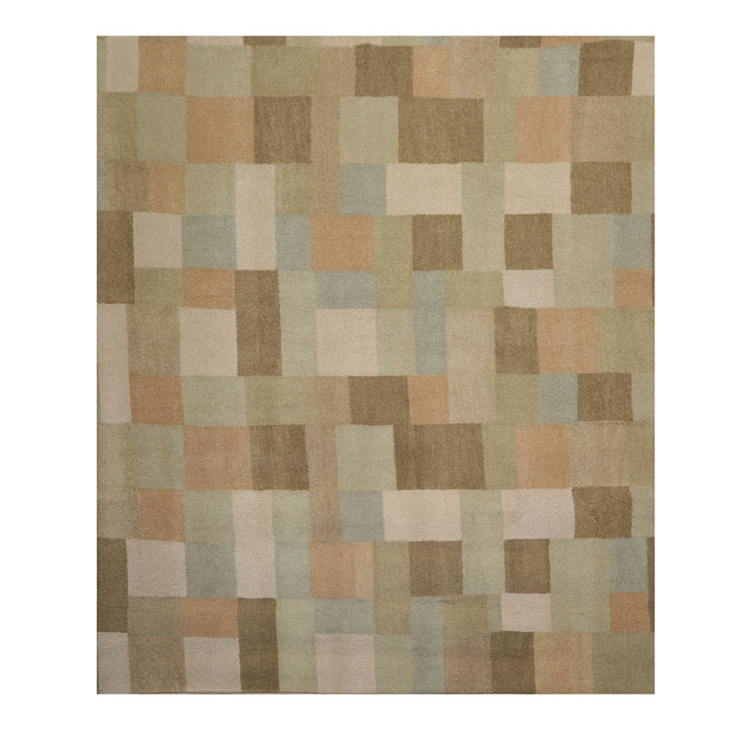 Latitude Run® Kobie Looped/Hooked Wool Moss Rug Wayfair